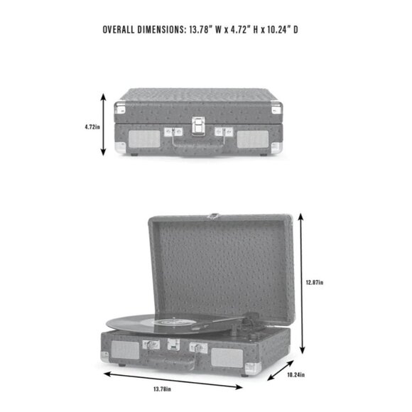 Crosley CR8005F-WO Cruiser Plus Turntable – White Ostrich Finish - NIB - Picture 6 of 6